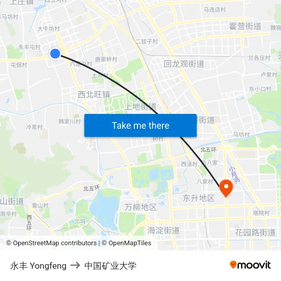 永丰 Yongfeng to 中国矿业大学 map