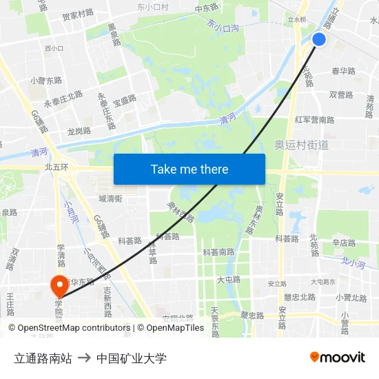 立通路南站 to 中国矿业大学 map