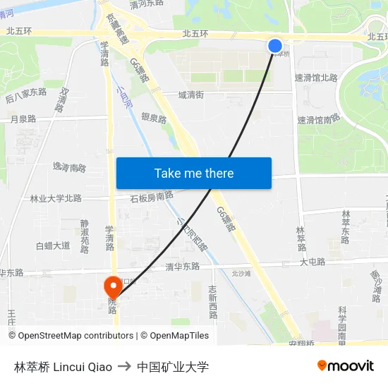 林萃桥 Lincui Qiao to 中国矿业大学 map