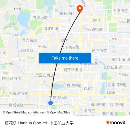 莲花桥 Lianhua Qiao to 中国矿业大学 map