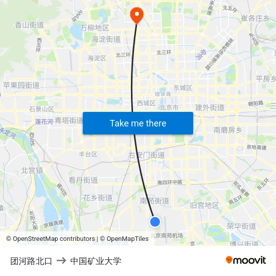 团河路北口 to 中国矿业大学 map
