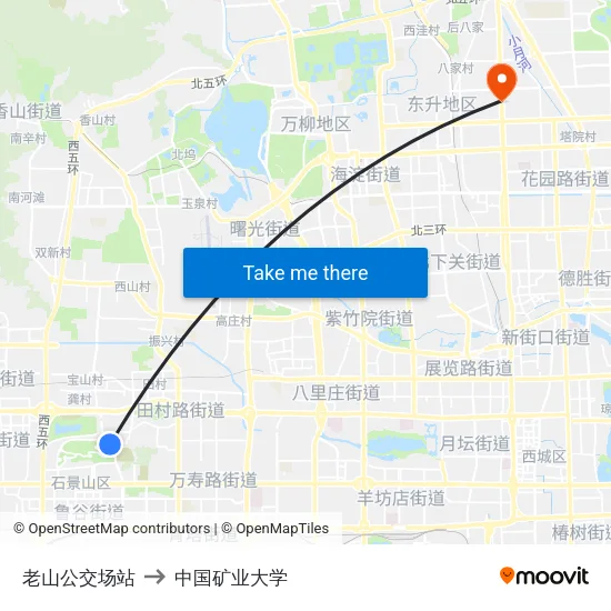 老山公交场站 to 中国矿业大学 map