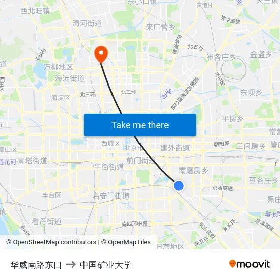 华威南路东口 to 中国矿业大学 map