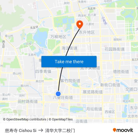 慈寿寺 Cishou Si to 清华大学二校门 map