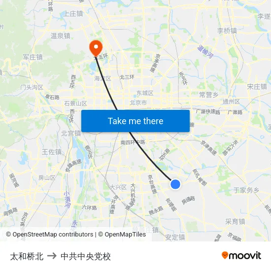 太和桥北 to 中共中央党校 map