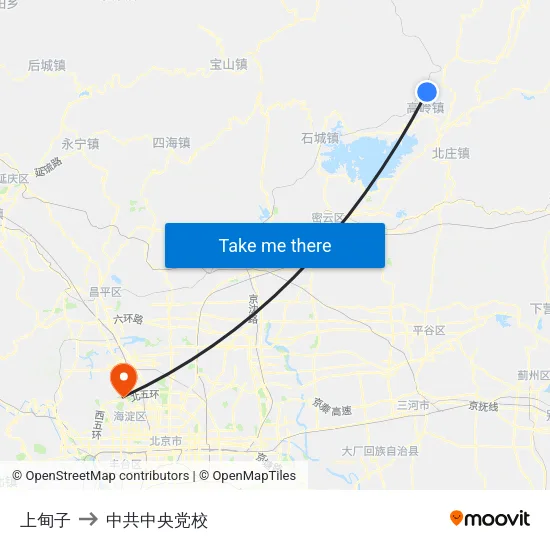 上甸子 to 中共中央党校 map