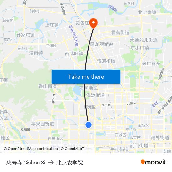 慈寿寺 Cishou Si to 北京农学院 map