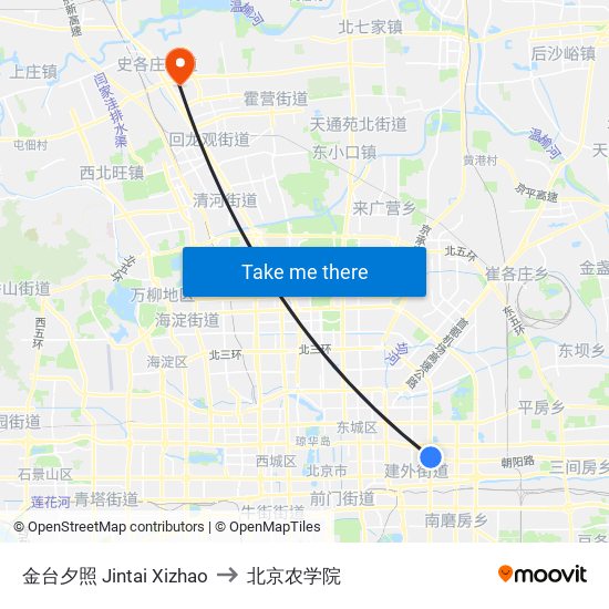 金台夕照 Jintai Xizhao to 北京农学院 map