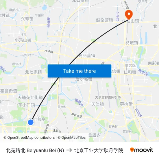 北苑路北  Beiyuanlu Bei (N) to 北京工业大学耿丹学院 map
