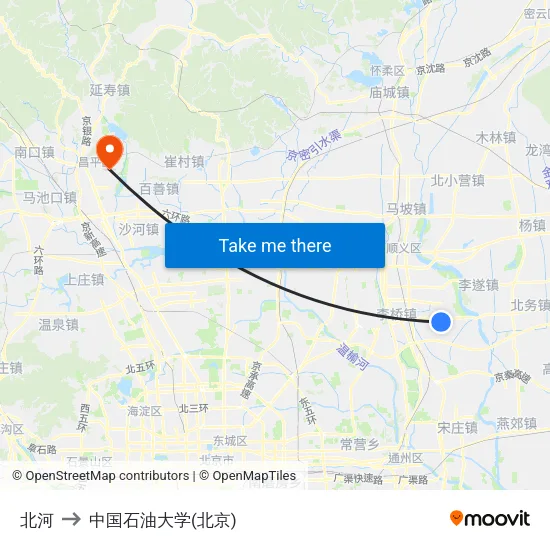 北河 to 中国石油大学(北京) map