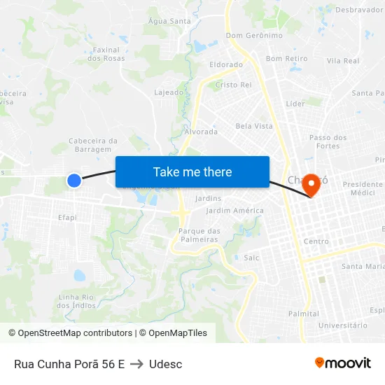 Rua Cunha Porã 56 E to Udesc map