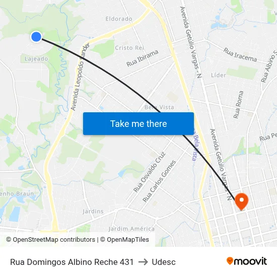 Rua Domingos Albino Reche 431 to Udesc map