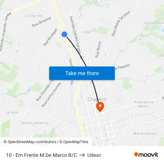 10 - Em Frente M.De Marco B/C to Udesc map