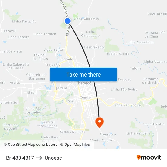 Br-480 4817 to Unoesc map