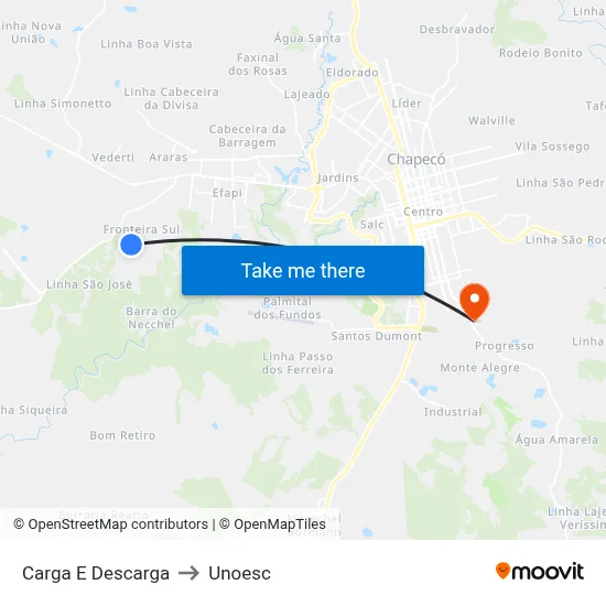 Carga E Descarga to Unoesc map