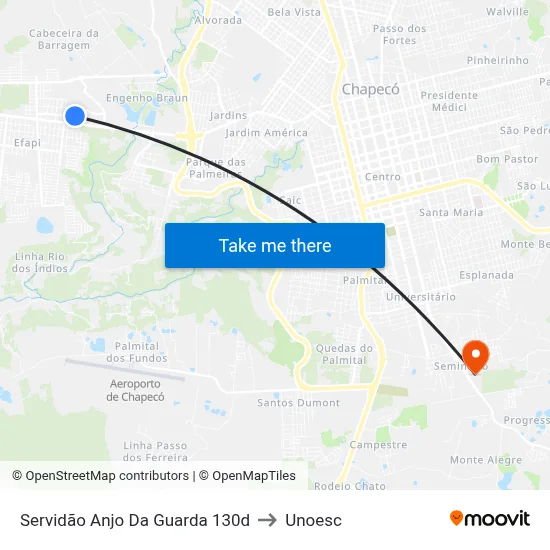 Servidão Anjo Da Guarda 130d to Unoesc map