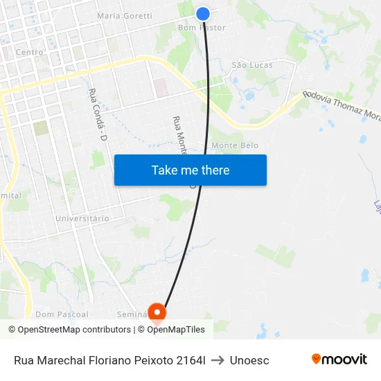 Rua Marechal Floriano Peixoto 2164l to Unoesc map