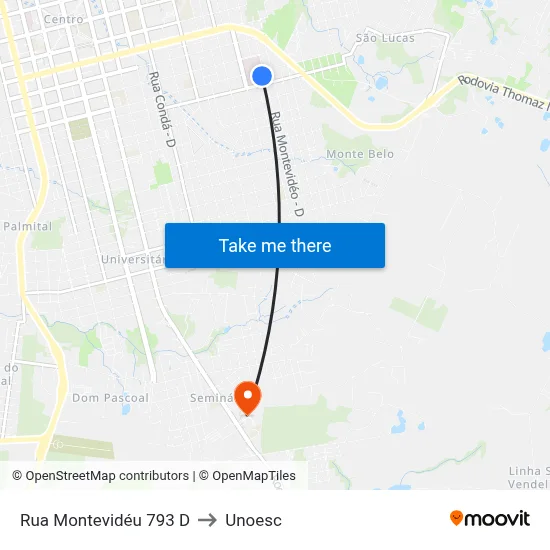 Rua Montevidéu 793 D to Unoesc map