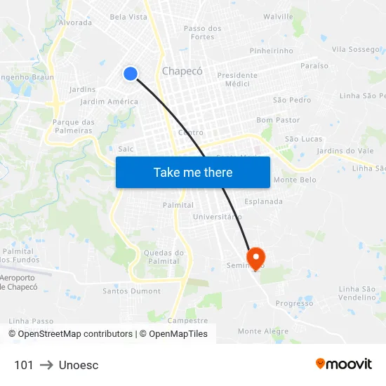 101 to Unoesc map