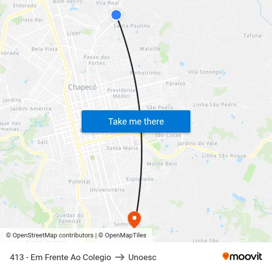 413 - Em Frente Ao Colegio to Unoesc map