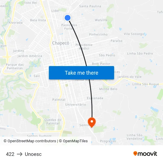 422 to Unoesc map