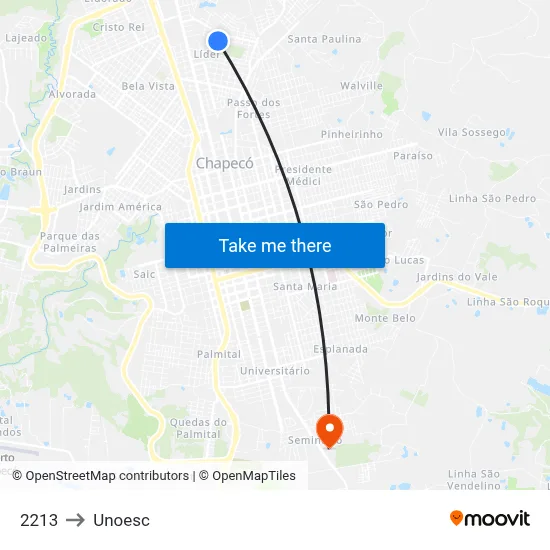 2213 to Unoesc map