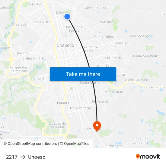 2217 to Unoesc map
