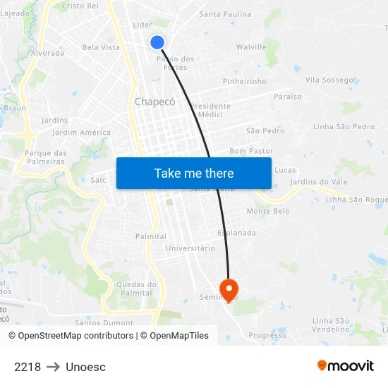 2218 to Unoesc map