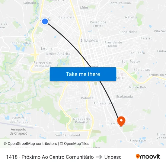 1418 - Próximo Ao Centro Comunitário to Unoesc map
