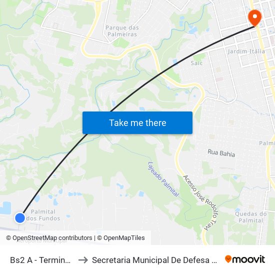 Bs2 A - Terminal / Aeroporto to Secretaria Municipal De Defesa Do Cidadão E Mobilidade map