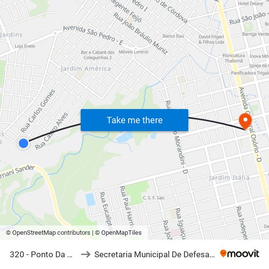 320 - Ponto Da Martinho Lutero to Secretaria Municipal De Defesa Do Cidadão E Mobilidade map