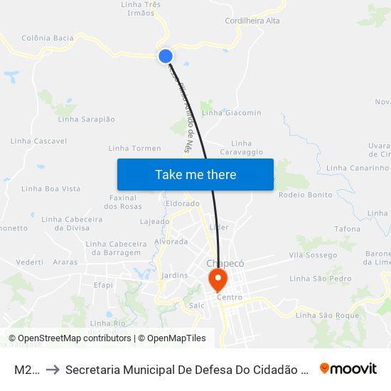 M246 to Secretaria Municipal De Defesa Do Cidadão E Mobilidade map