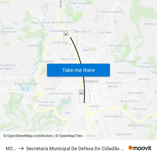 M273 to Secretaria Municipal De Defesa Do Cidadão E Mobilidade map