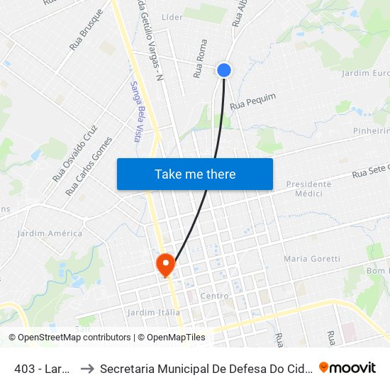 403 - Lara Ribas to Secretaria Municipal De Defesa Do Cidadão E Mobilidade map