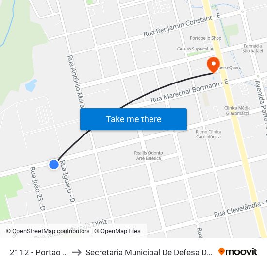 2112 - Portão Aurora Saic to Secretaria Municipal De Defesa Do Cidadão E Mobilidade map