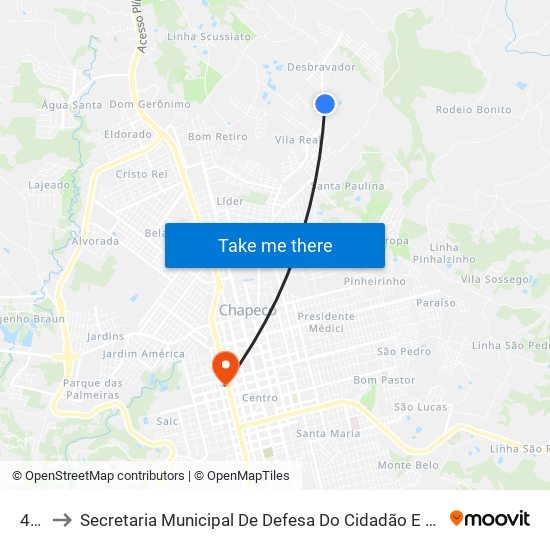 415 to Secretaria Municipal De Defesa Do Cidadão E Mobilidade map