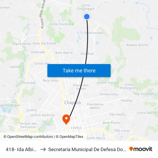 418- Ida Albino Sá Filho to Secretaria Municipal De Defesa Do Cidadão E Mobilidade map
