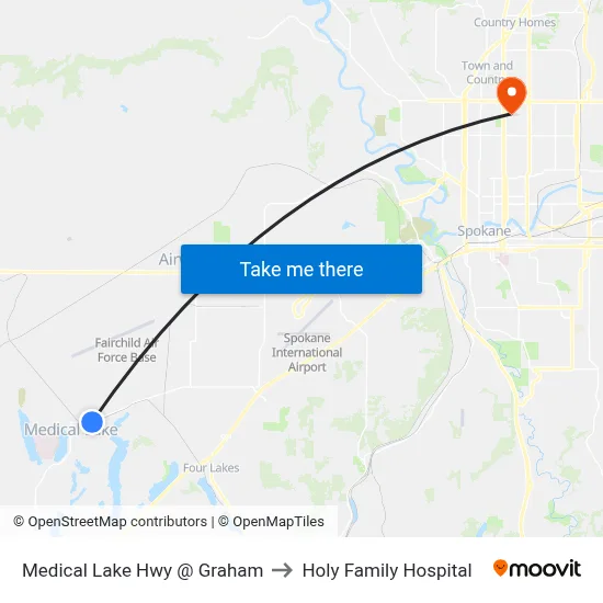 Medical Lake Hwy @ Graham to Holy Family Hospital map