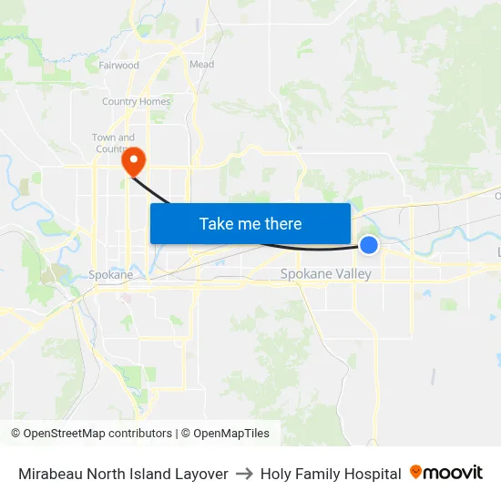 Mirabeau North Island Layover to Holy Family Hospital map