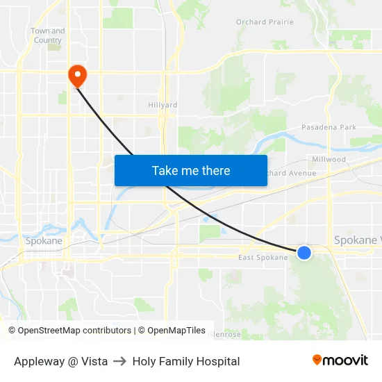 Appleway @ Vista to Holy Family Hospital map