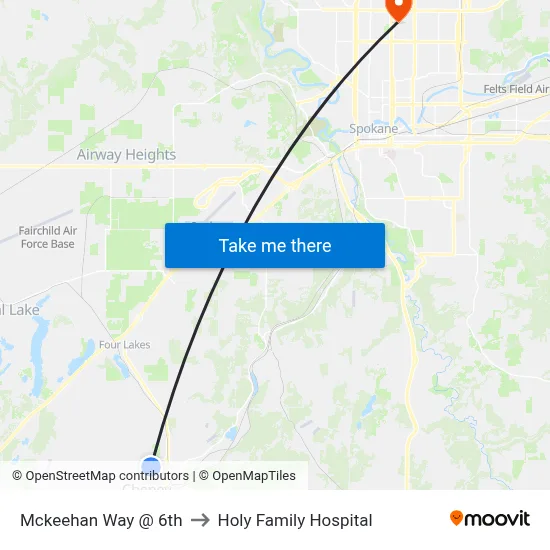 Mckeehan Way @ 6th to Holy Family Hospital map