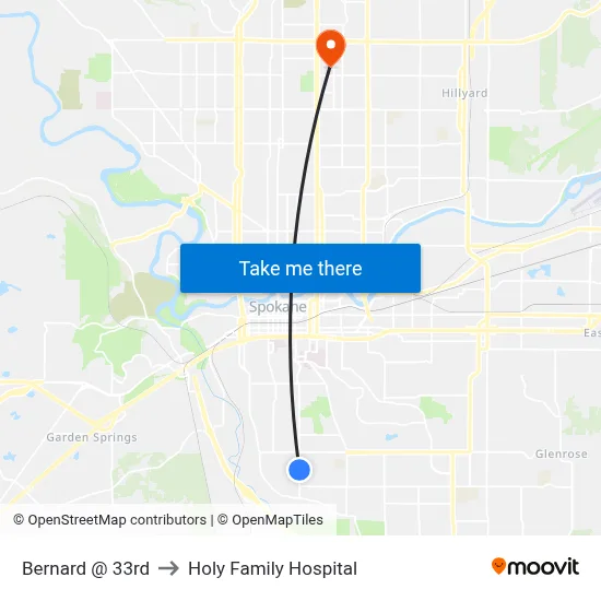 Bernard @ 33rd to Holy Family Hospital map