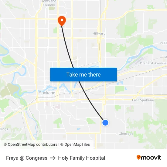 Freya @ Congress to Holy Family Hospital map