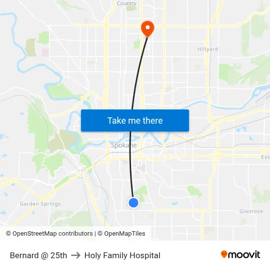 Bernard @ 25th to Holy Family Hospital map