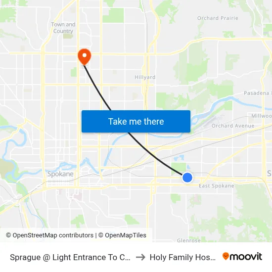 Sprague @ Light Entrance To Costco to Holy Family Hospital map