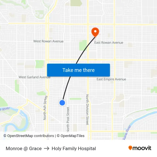 Monroe @ Grace to Holy Family Hospital map