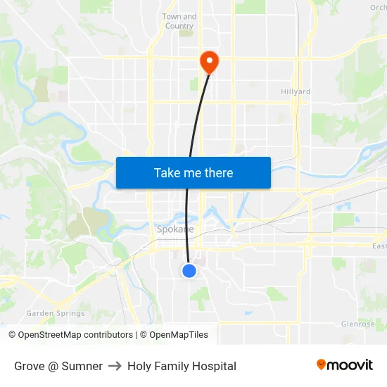 Grove @ Sumner to Holy Family Hospital map