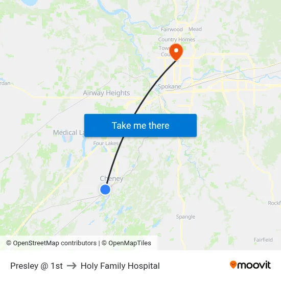 Presley @ 1st to Holy Family Hospital map