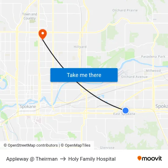 Appleway @ Theirman to Holy Family Hospital map