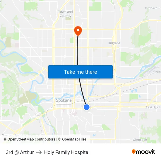 3rd @ Arthur to Holy Family Hospital map